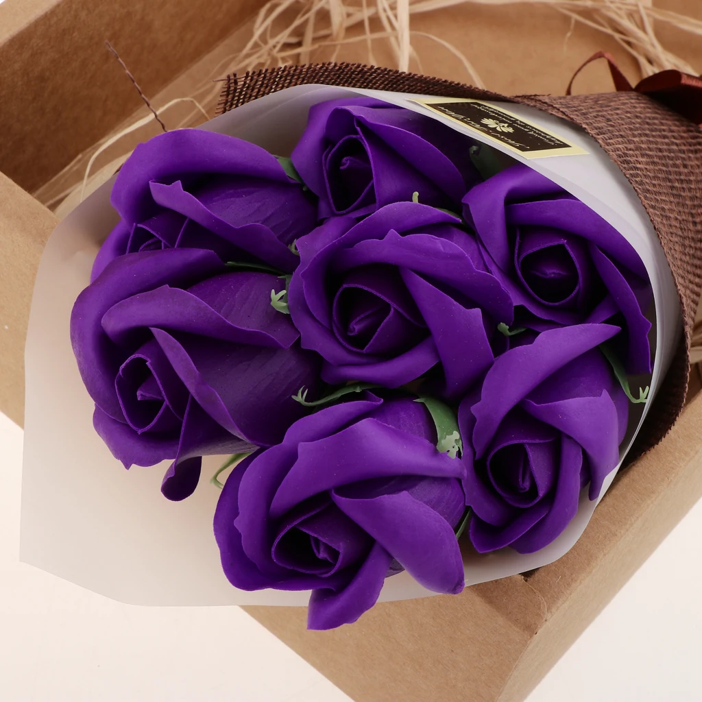 7pcs Soap Rose Flowers Box Birthday Creative Wedding Valentine Gift