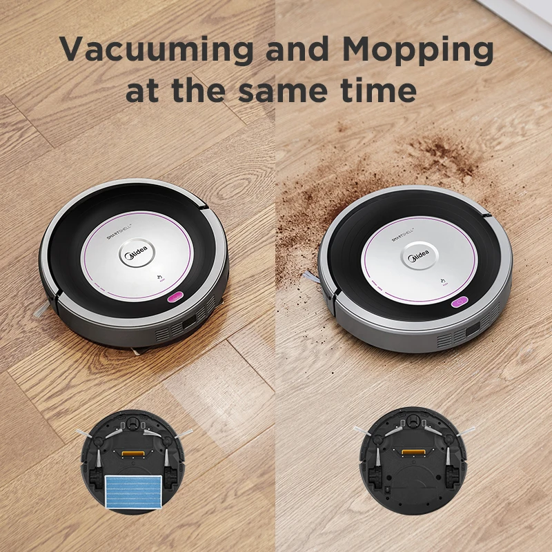 Midea MR02\\01 Robot Vacuum Cleaner with 1000PA Suction,Vacuuming and Mopping 2in1,Remotel,4 Cleaning Modes,G-SLAM,floorcare
