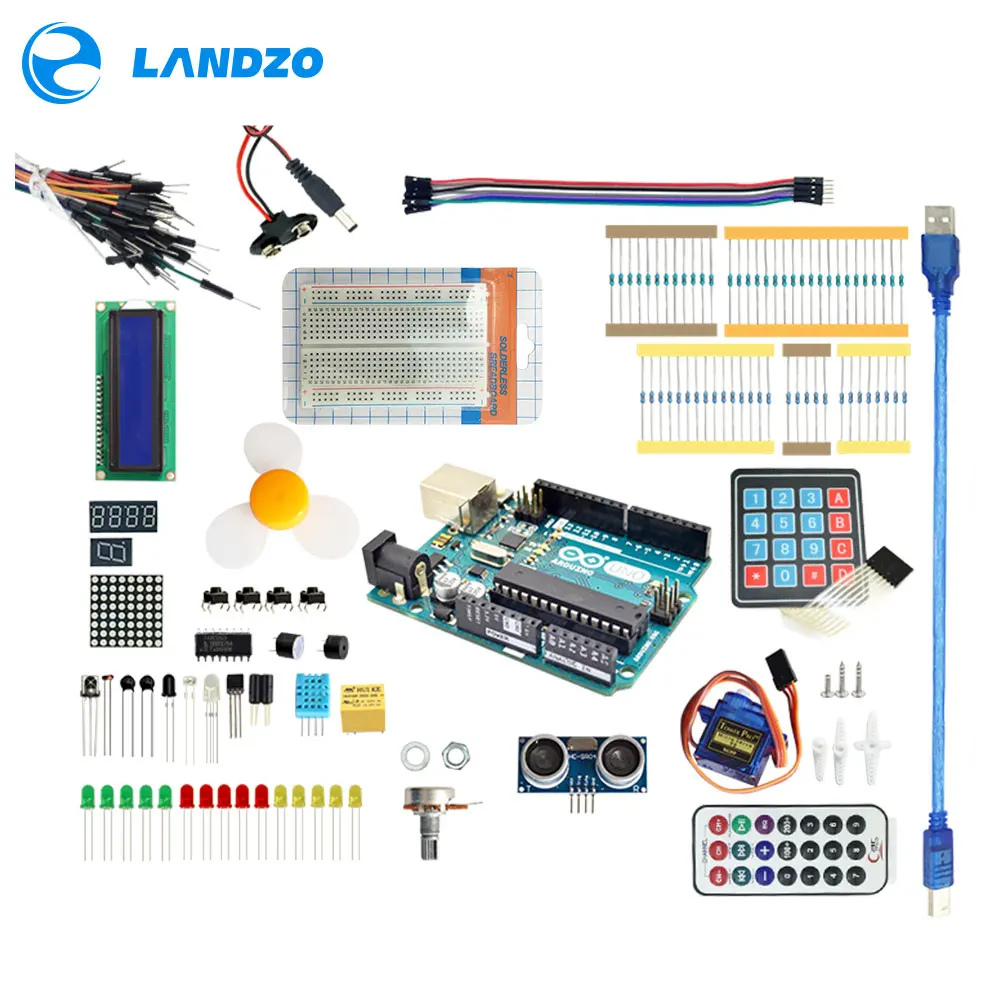 Arduino Starter Kit For Arduino Uno R3 9G Server Arduino Sensor 1602 LCD Jumper Wire UNO