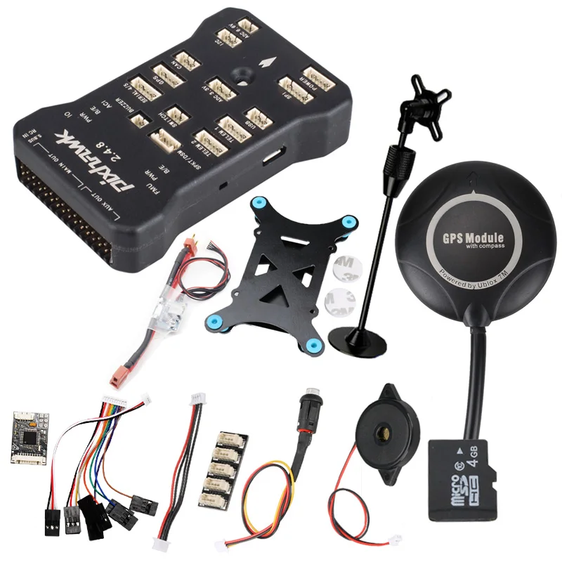 

Pixhawk PX4 PIX 2.4.8 32 Bit Flight Controller w/ 4G SD Safety Switch Buzzer 7M GPS+PPM+I2C+shock Absorber+t plug power module