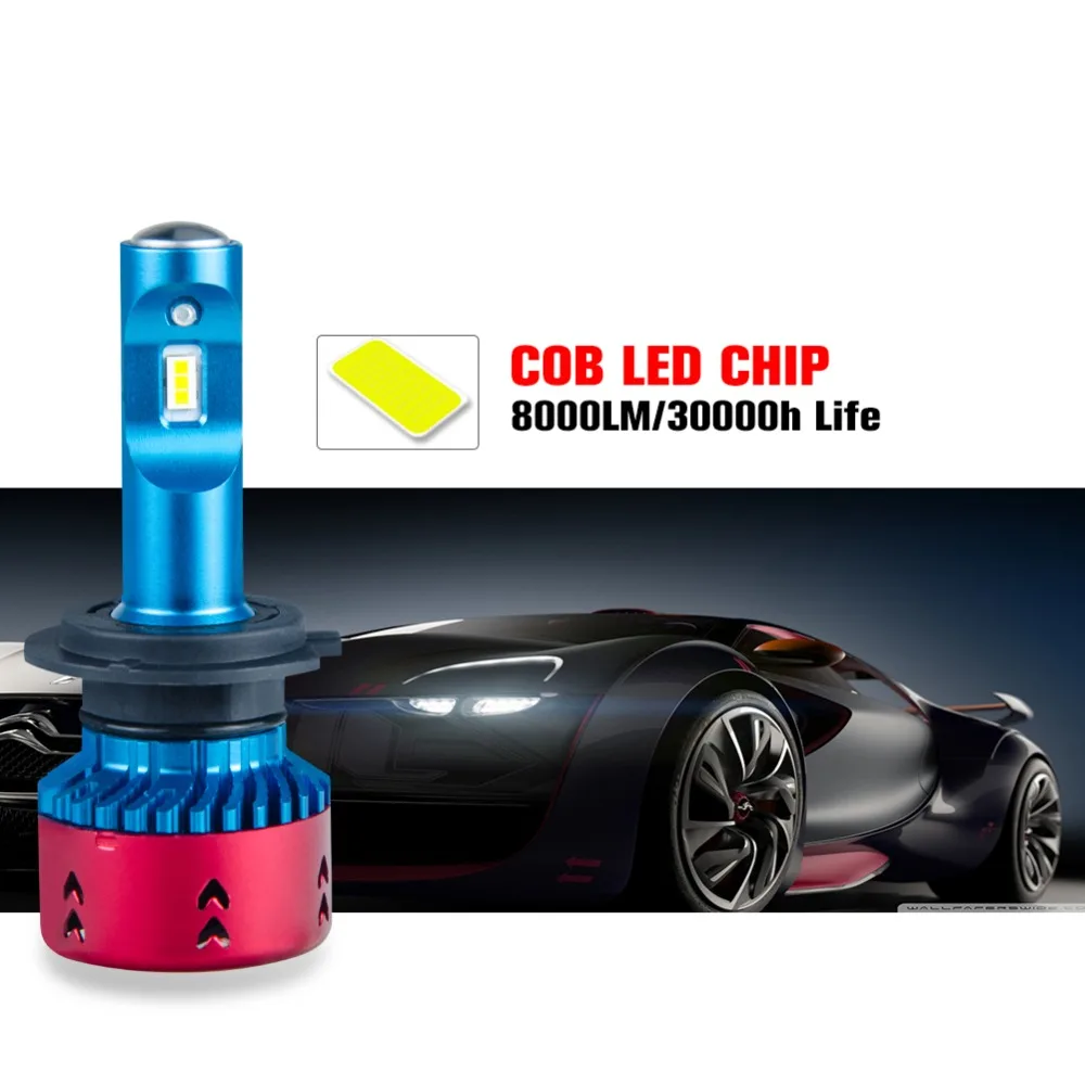 Foxcnsun Led H4 H7 Car Headlight Led Bulbs LPW Mini Type H15 H1 H3 H11 Led Bulb HB4 HB3 9006 9005 16000LM 6500K 12V Auto Lamp