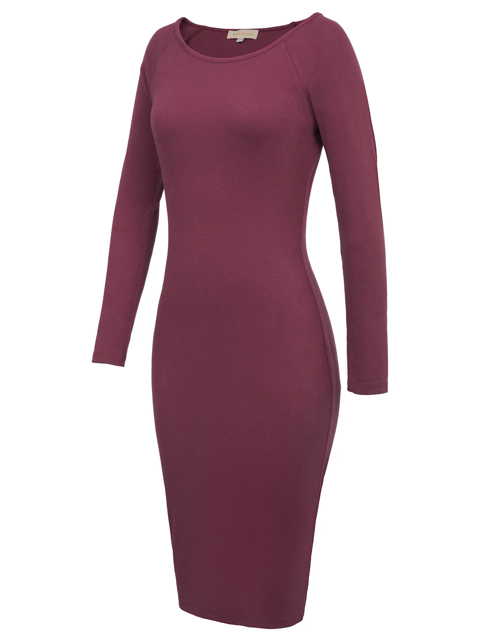 Kate Kasin Для женщин классический Slim Fit трикотажное платье с длинным рукавом