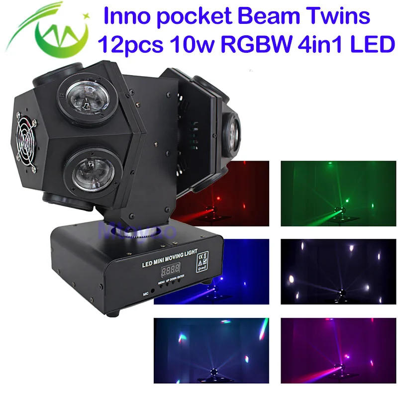 

Inno Pocket Beam Mini LED Moving Head Lights 12X10W RGBW 4IN1 LED Stage Effect Lights DJ Professional Lighting Shows Equipments
