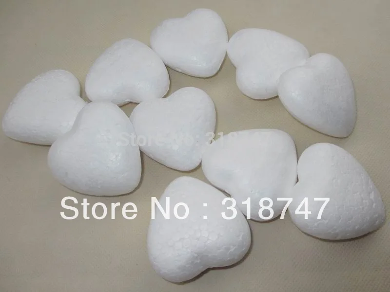 

3cm/5cm/9.4cm natural white styrofoam heart for nylon stocking flower accessories and diy crafts 18030515