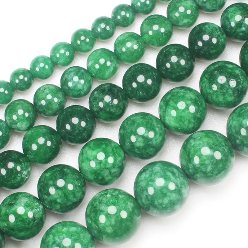 

Free shipping ,Natural Emerald Dry Green /Blackish Green Jades ,6-14mm Round beads , For DIY Necklace Bracelat Jewelry Making