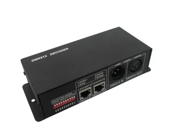 

4 Channels 4A/CH DMX512 Decoder Controller, Led Convertor for RGB LED Strip Lighting Led Lamp Control DC 12V 24V