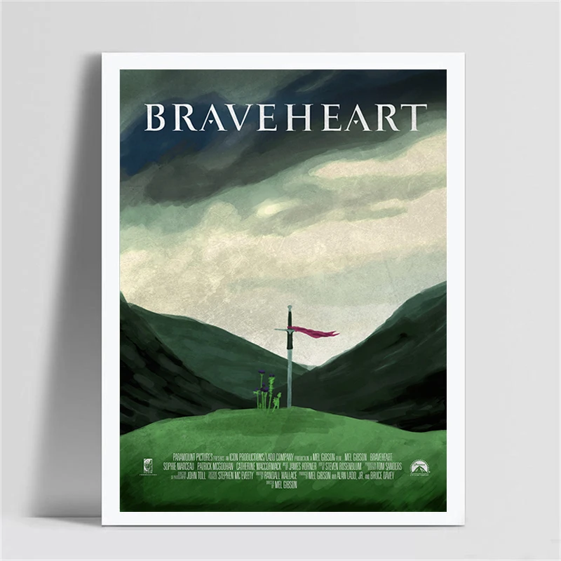BRAVEHEART Movie Silk Fabric POSTER Mel Gibson Game of Thrones