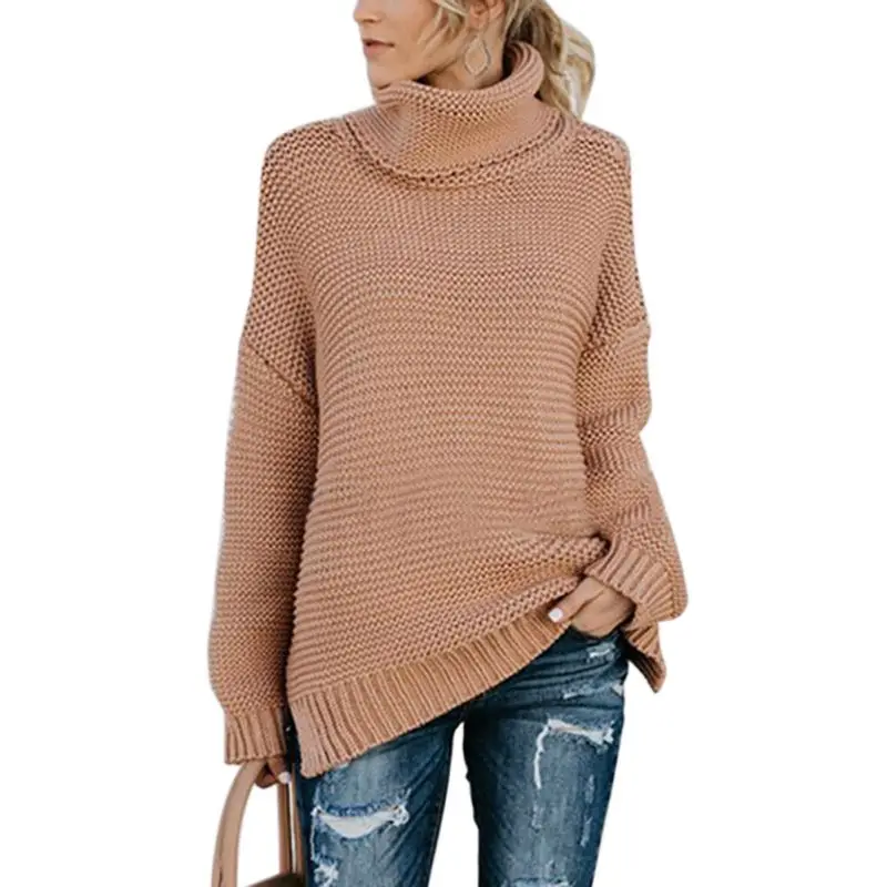 

Green Pink Red Grey Sweater Women Turtleneck Sweater 2018 Autumn Winter Tops Knitted Sweater And Pullover Jumper Femme