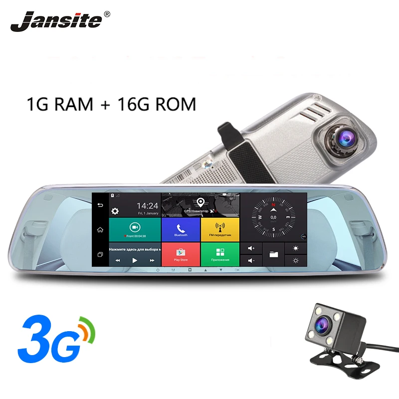 

Jansite 3G Car DVR 7" Touch screen Android5.0 GPS Navigation car vehicle video recorder rearview mirror Dual camera Lens Dashcam