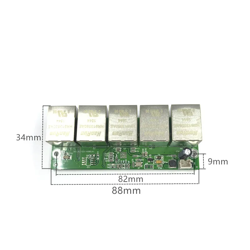 Неуправляемый 5 Порты и разъёмы 10/100 м Промышленный Коммутатор Ethernet модуль PCBA доска OEM автоматическим определением Порты PCBA доска