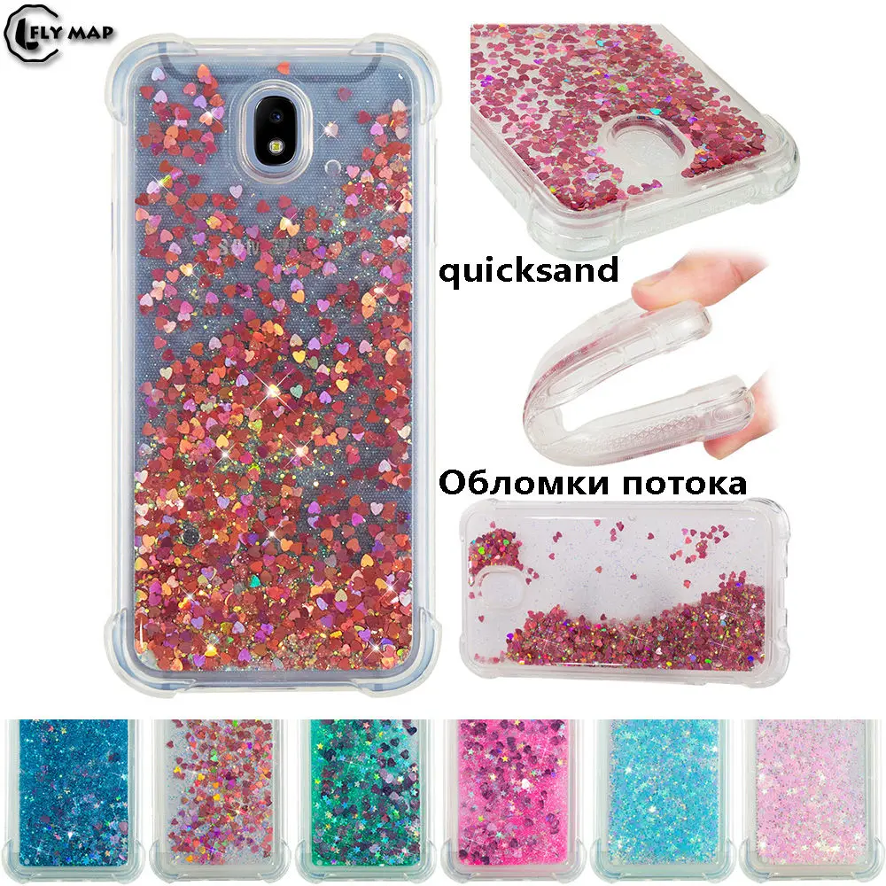Glitter Stars Cover for Samsung Galaxy J7 2017 J730 J730F J730FM SM-J730G SM-J730F SM-J730FM Liquid Quicksand Soft TPU Back Case |