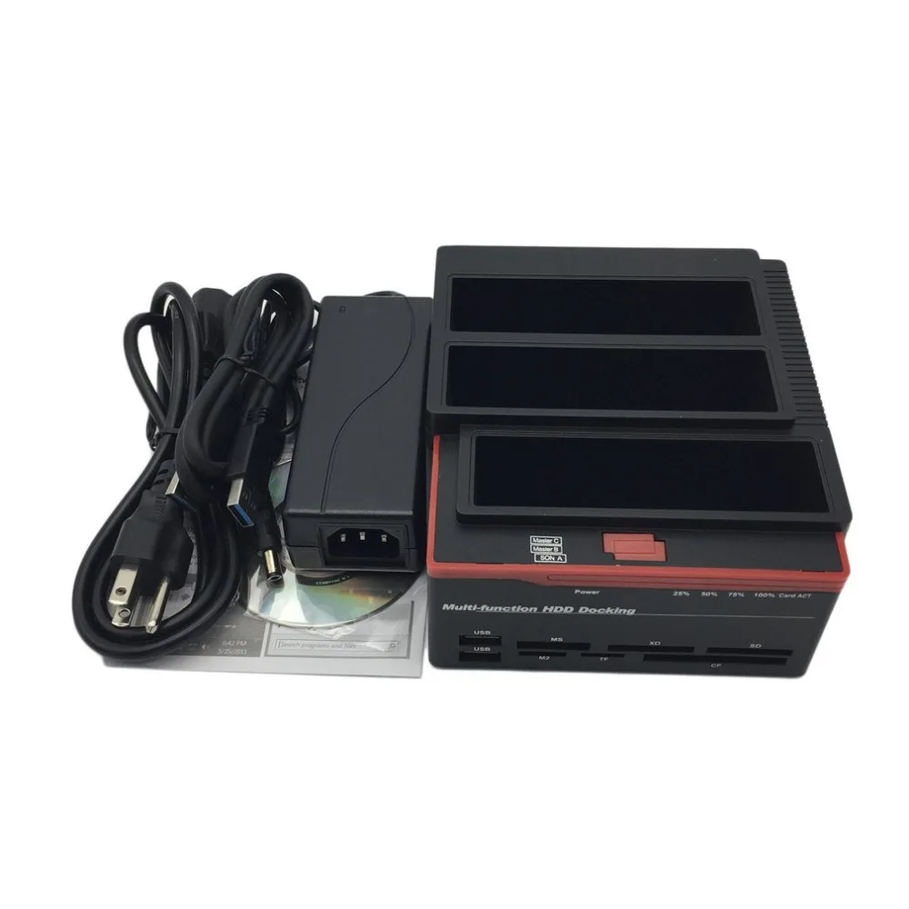 

USB 3.0 To 2.5" 3.5" SATA IDE Hard Disk Drive 3 Slots HDD Clone Docking Station USB HUB 2TB 893U3ISC Multi-purpose HDD Docking