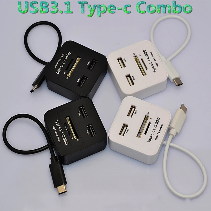 Новые USB3.1 Тип-C Combo Microsd SD TF USB HUB MicroUSB универсальный картридер Дизайн для Ipad Android телефон ПК MacBook