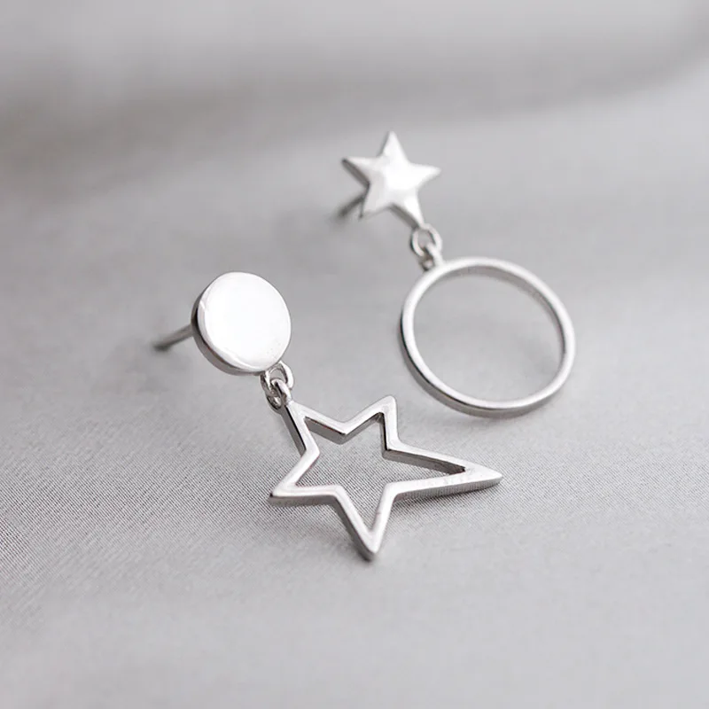 

silver earrings fashion stars earrings fashion sterling silver jewelry LE09