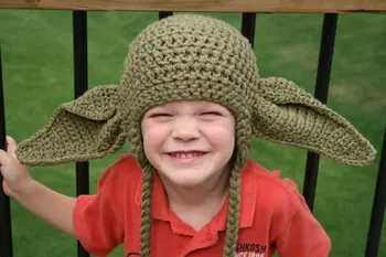 

Inspired Star Wars Hat's, Crochet Yoda Hat, Star Wars Inspired Yoda Hat, Star Wars Kids Hats Halloween costume Photo Props