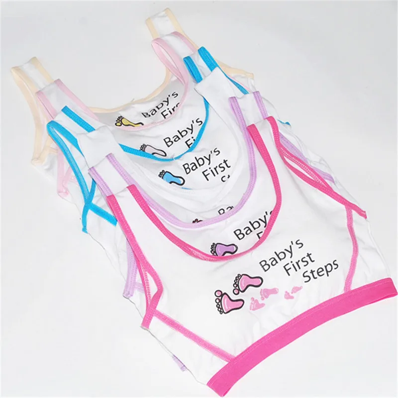 Kid Girl Training Bras Lovely Foot Printed Children Underclothes Outdoor Activity Undies Interior