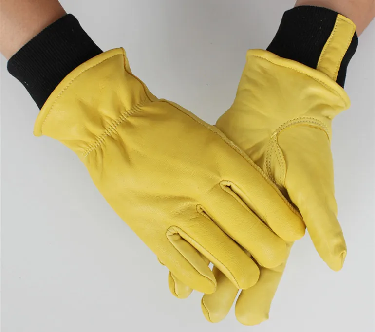 Free shipping two pairs of genuine leather full line protecting gloves