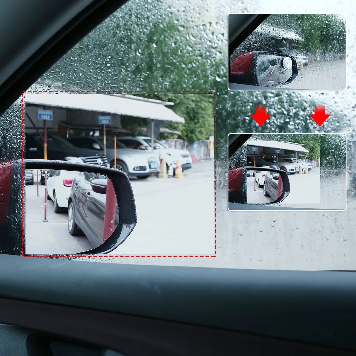 Universal 2Pcs 170*200mm Anti Water Fog Mist Film Rainproof Car Window Protective Film For Car Suv Truck Trailer