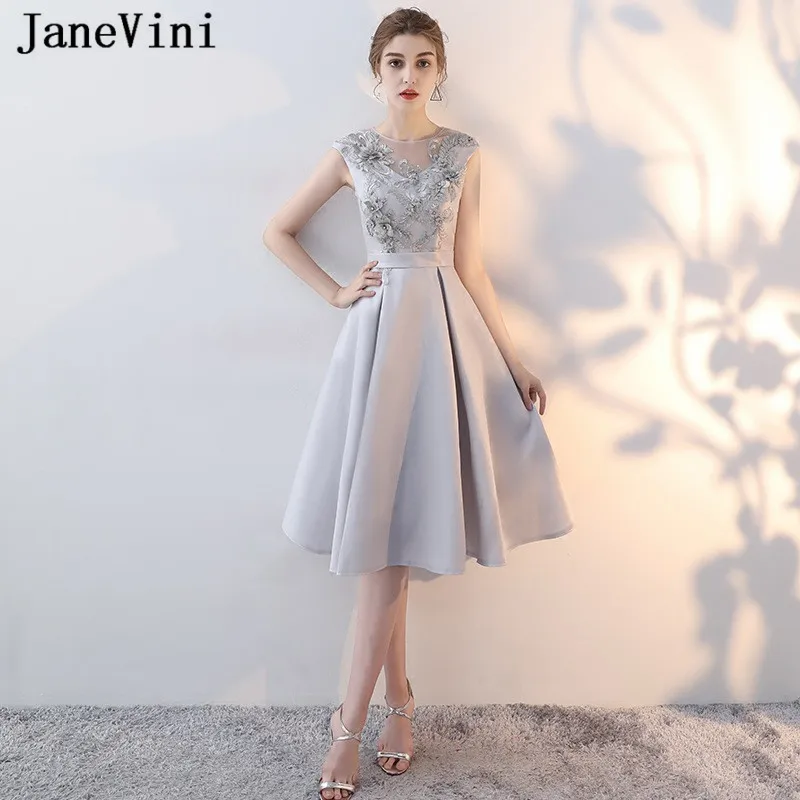 light gray cocktail dress