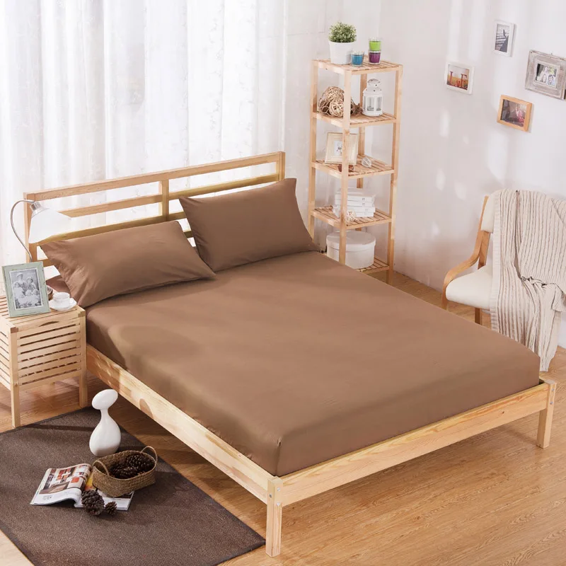 Buy Solid Bed Sheet Fitted Sheet With Elastic Band