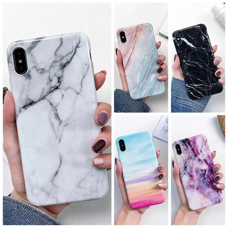 

Huawei Honor 7C 5.7" Case Marble Soft Case on for Huawei Honor 7C AUM-L41 Russian Version Cover Luxury Silicone Phone Cases