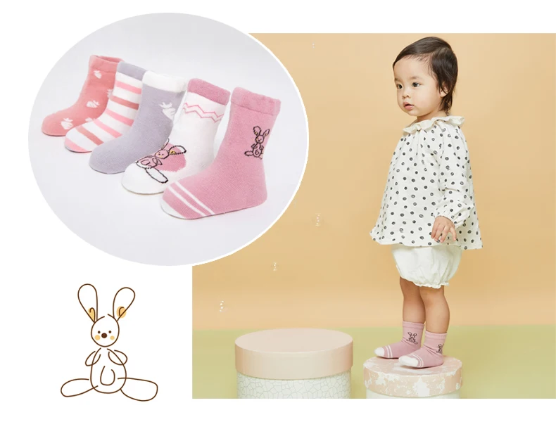 10 шт./лот = 5 пар, хлопковые носки-тапочки для новорожденных с рисунком животных, детские короткие носки, 6 вариантов
