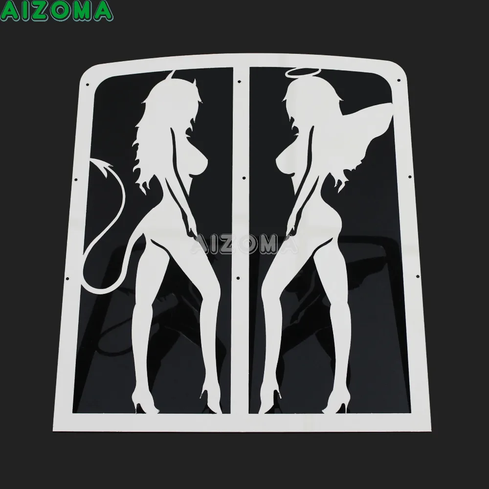 For Yamaha Banshee ATV Chrome Angel and Devil Radiator Grille Water Cooler Grill Cover Protector Guards 1987-2009 2010 11 2012 |