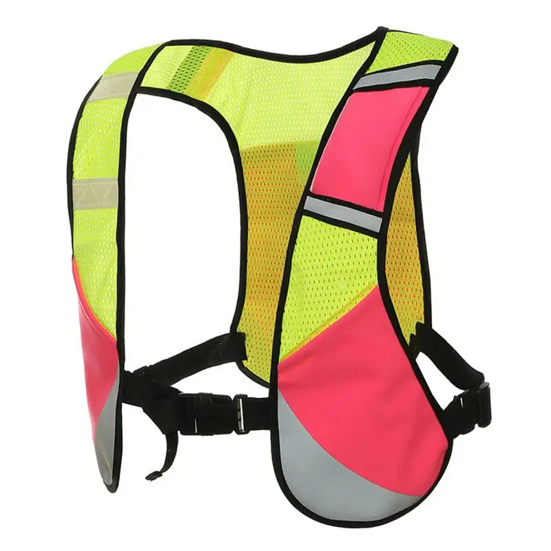 Многофункциональный светоотражающий спортивный жилет для занятий спортом на открытом воздухе и операций в ночное время, свободный размер - Цвет: Pink
