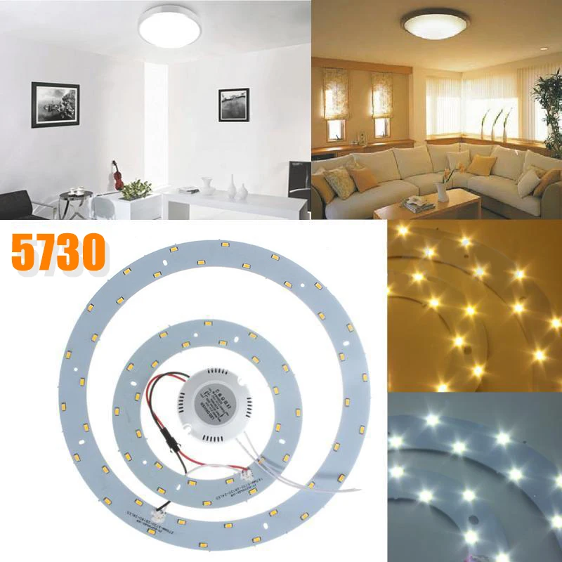 IKVVT 5730 SMD 8-33W LED Panel Annular Ceiling Light Fixtures Lamp White/Warm White