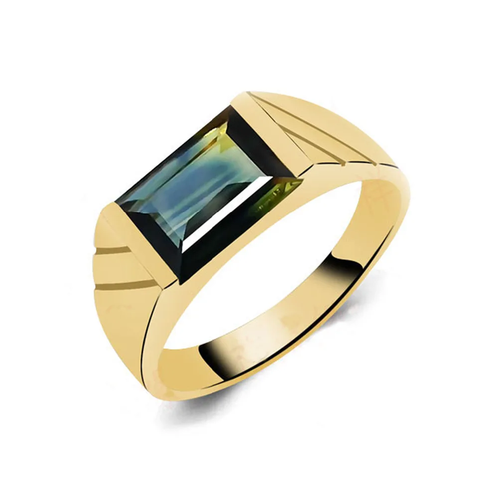 Multi-colored sapphire ring men ring