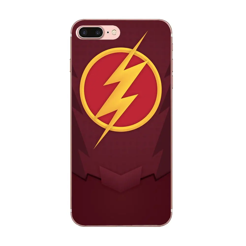 Мягкий с рисунком из ТПУ Capa Super Hero The Flash DC Comics логотип для Apple iPhone 4 4S 5 5C 5S SE 6 6S 7 8 Plus X