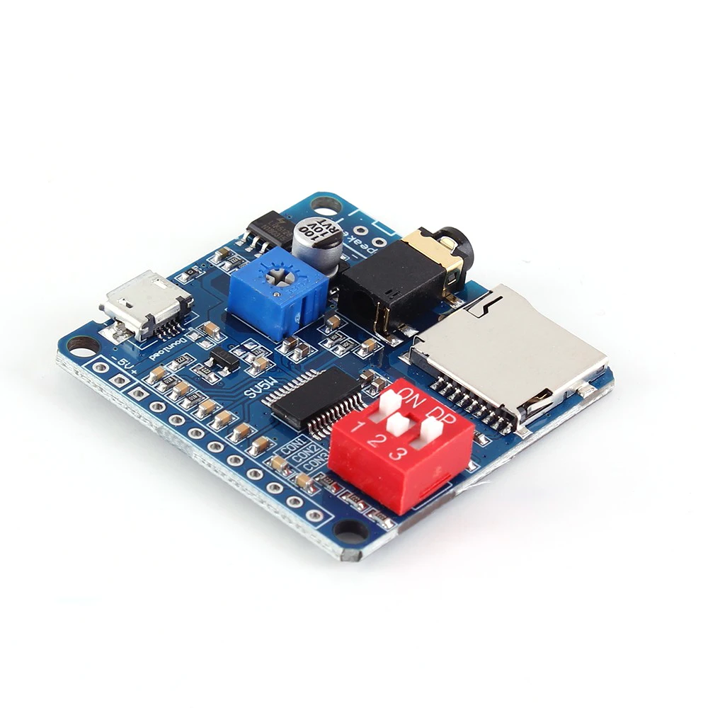 Для Arduino 5 Вт модуль усилителя воспроизведения голоса MP3 музыкальный плеер SD/TF карта интегрированная UART I/O триггер Класс D