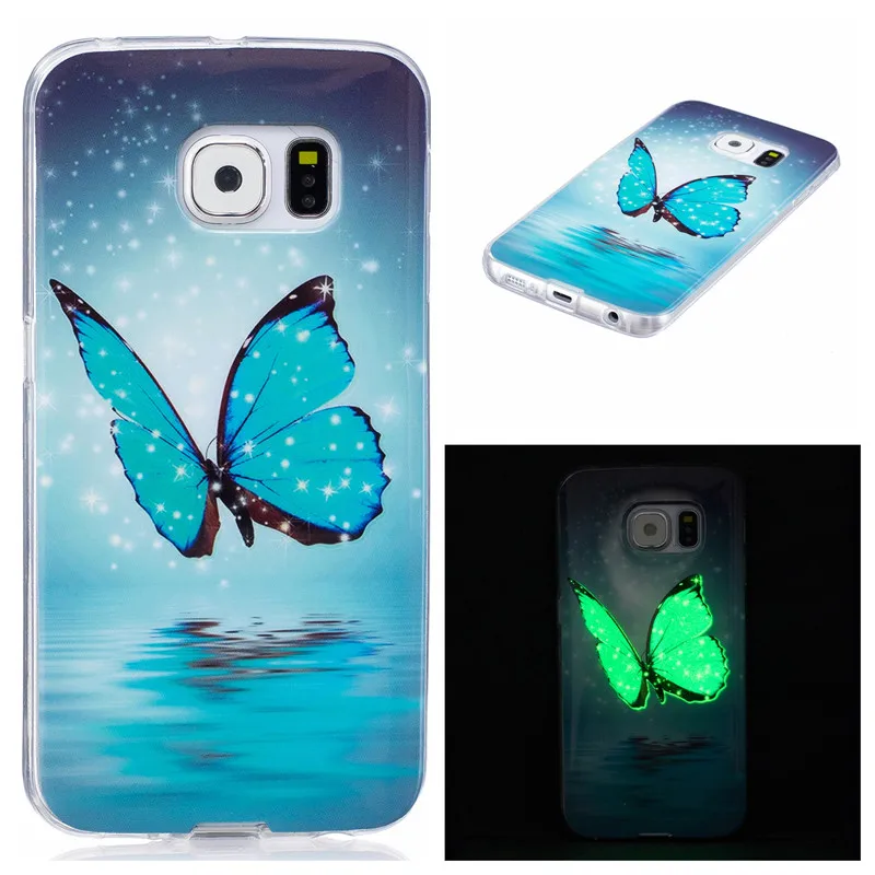 Cute Cartoon Luminous TPU Case For Samsung Galaxy S6 S6edge S7 Edge Back CoverUltra Thin |