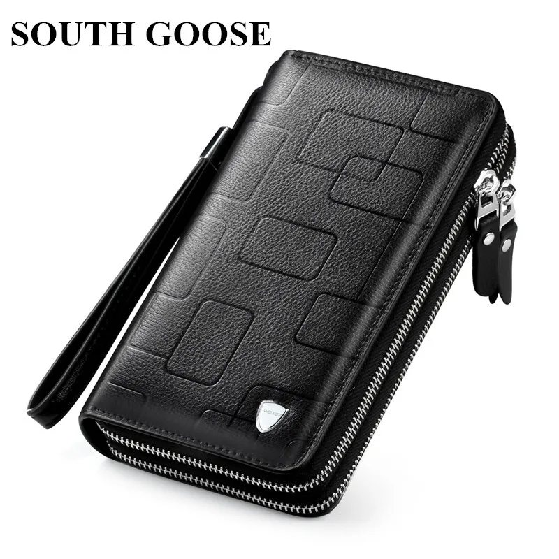 SOUTH GOOSE New Men Classic Wallet Luxury Long Clutch Handy Bag Male Business Leather Purse Large Capacity Men's Clutch Wallets SOUTH GOOSE New Men Classic Wallet Luxury Long Clutch Handy Bag Male Business Leather Purse Large Capacity Men's Clutch Wallets