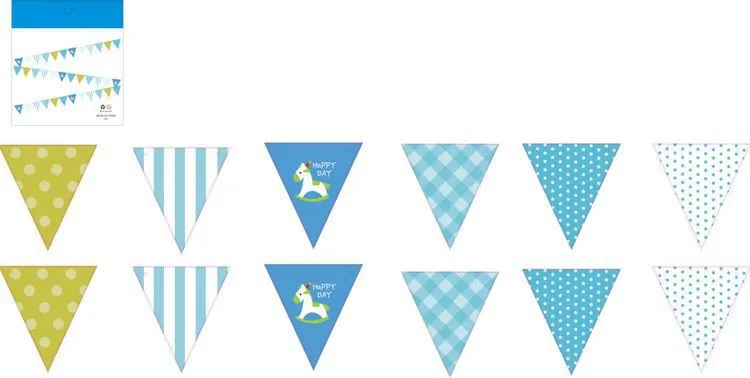 12 флагов 3,2 м красочные хлопковые баннеры Вымпел кровать для новорожденных Декор Душ день рождения свадьба гирлянда флаги для украшения - Цвет: blue1