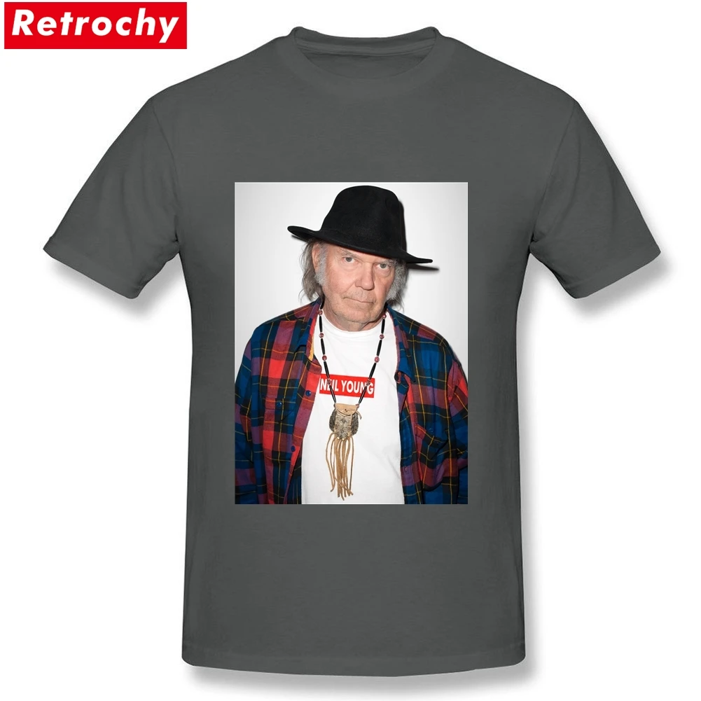 Новейший дизайн, Мужская футболка Neil Young, Великобритания, мужская, Канадская рок-звезда, короткий рукав, валентинка, плюс размер, футболка, американский бренд - Цвет: Темно-серый