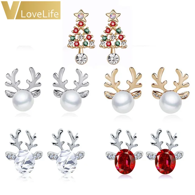 1 Pair Delle Donne Regalo di Natale Dei Monili Eleganti Della Perla Di Natale Ce 1 Pair Delle Donne Regalo di Natale Dei Monili Eleganti Della Perla Di Natale Ce