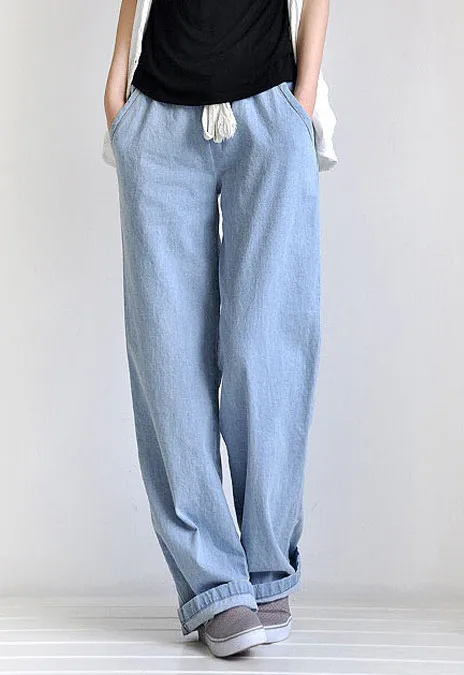 2017 Summer Bottoms Large Size Elastic Waist Wide Casual