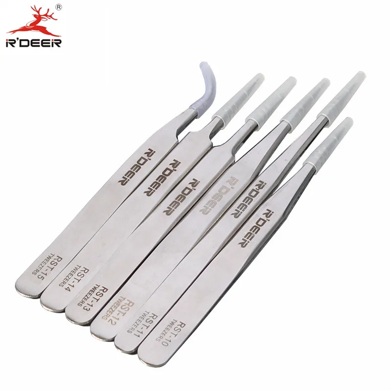 Precision Tweezers Tweezer Tool 6pcs Precision Tweezers Set Thicken Stainless Steel Electronics Forceps Multi Tools Hand Tool