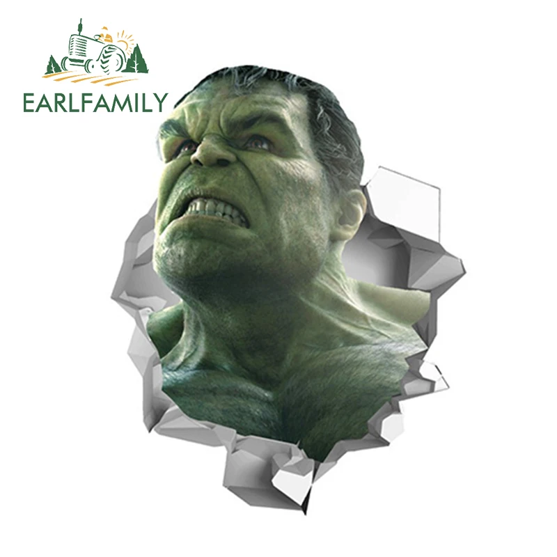 

EARLFAMILY 13cm x 10.2cm for Hulk Sticker Car Window Bumper Decoration Superhero Decal Waterproof Accessories Torn Car Sticker