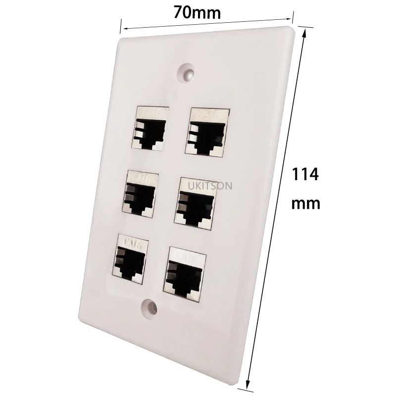 6 Ports Shielded CAT6 Keystone Jack Faceplate pic 7