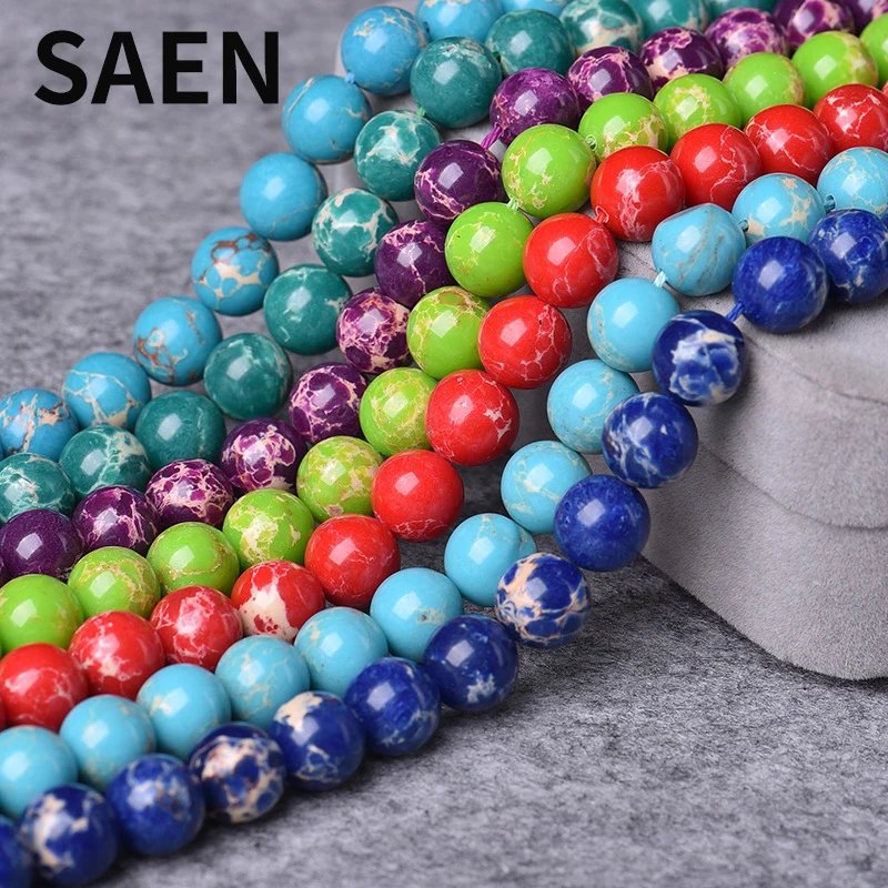 

SAEN Natura Imperial Jaspers Stone Beads fashion beads for jewelry making wholesale jewelry lots crystal fashion accessories