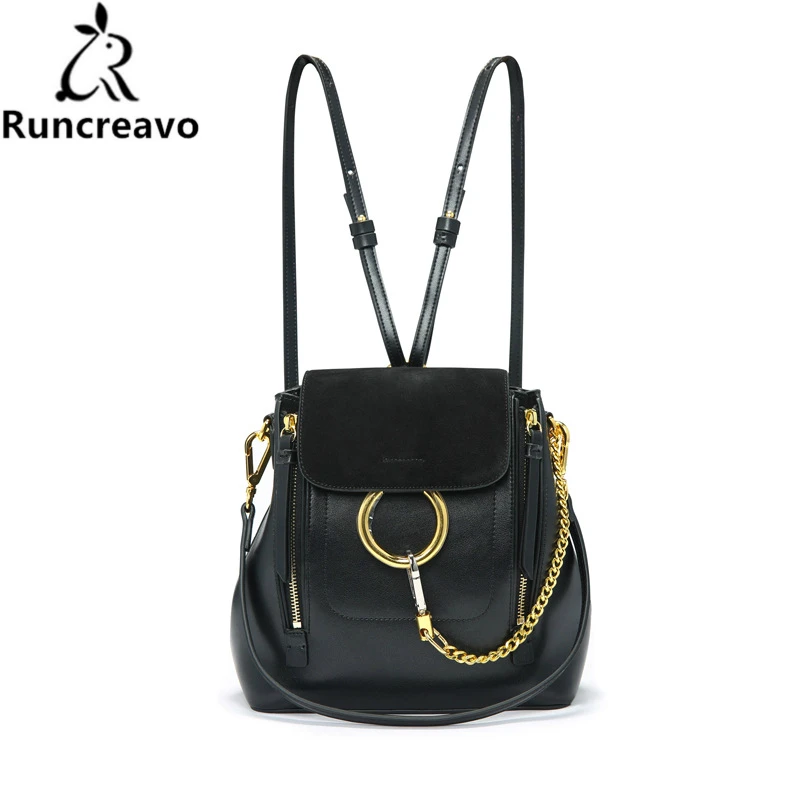 

New Bucket Backpack Fashion Designer Cow Genuine Leather Women Backpack School Bags For Teenagers Girls Female Travel BackPack
