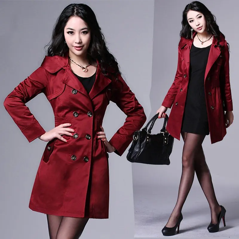 Compare Prices On Red Women Trench Coat- Online Shopping/Buy Low XXXL Autumn Fashion Womens Medium Long Windbreaker , Red Black Hooded Trench Coat , Slim Formal - Compare Prices On Red Women Trench Coat- Online Shopping/Buy Low