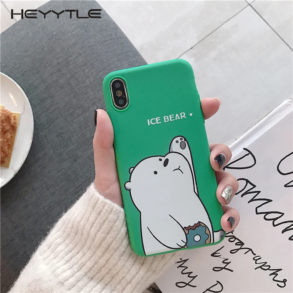 Heyytle Новый мультяшный чехол с медведем для iPhone 8 7 Plus 6 6s задняя крышка Ультратонкий