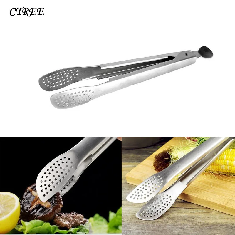 

CTREE 1Pcs Food Clips 304 Stainless Steel Heat Resistance BBQ Cooking Clip Buffet Bread Ice Cooking Tong Clamp Kitchen Tool C328
