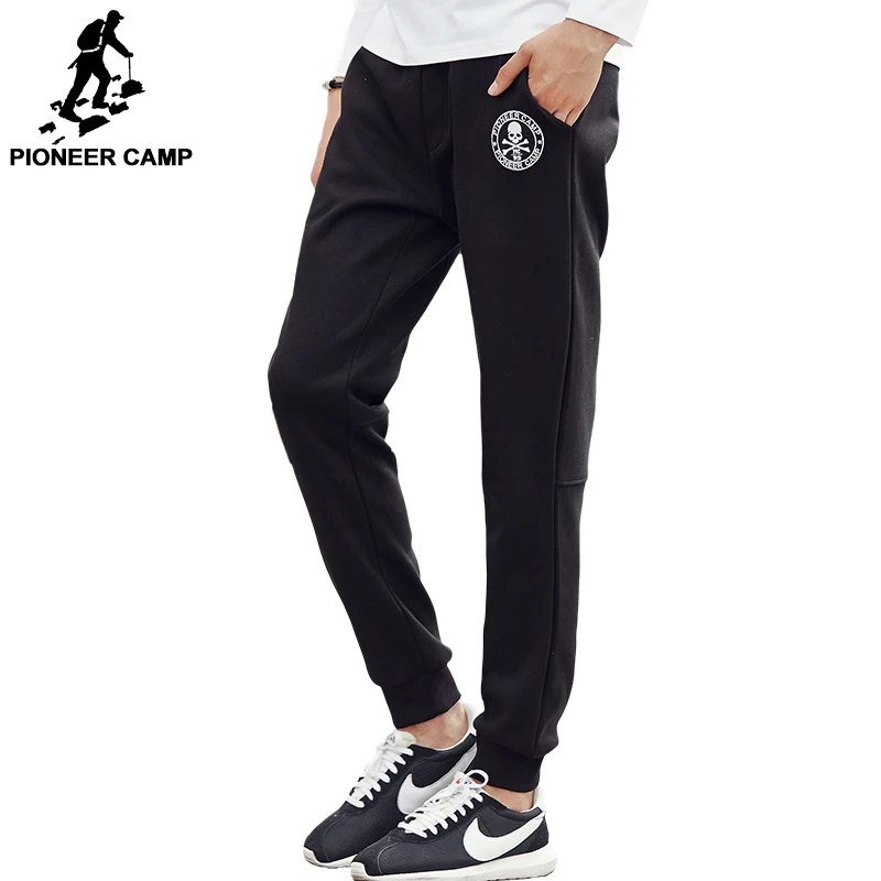 

Pioneer Camp Fleece Pants Male Thick Drawstring Autumn Winter Black Trousers Close Bottoml Cargo Sweatpant Men's Pants 699028