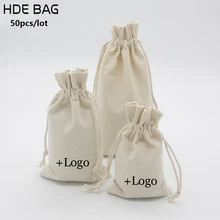 Чистая Холщовая Сумка для упаковка ювелирных изделий/макияж/подарок/Свадебные/вечерние/хранения/обувные мешки Drawstring пылезащитные мешки печать логотипа на заказ