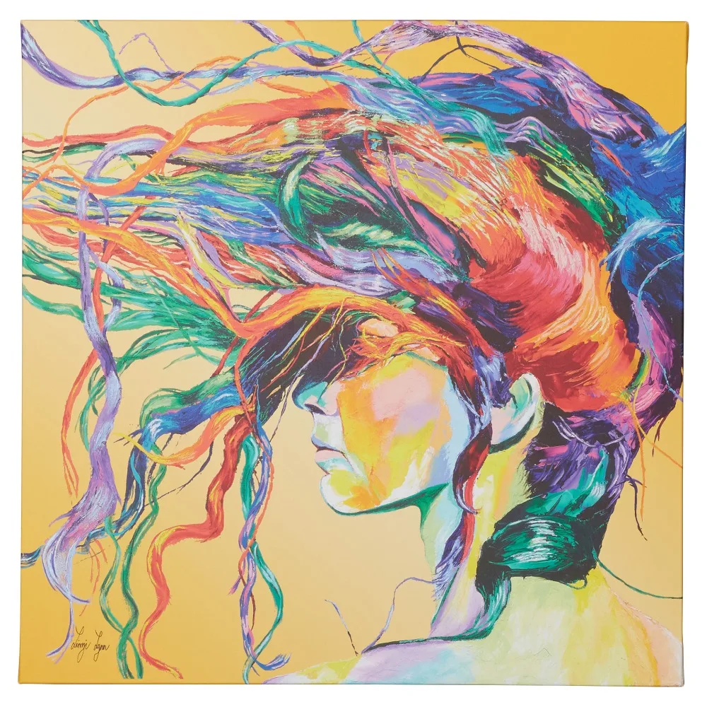 Портрет современное искусство красочные Масляные картины ветрозащитная ручная