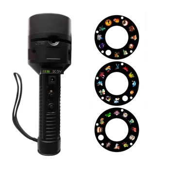 

Hot 2 in 1 Decoration Light & Handheld Flashlight LED Projector Lamp with 3 Round Slides Battery Operated
